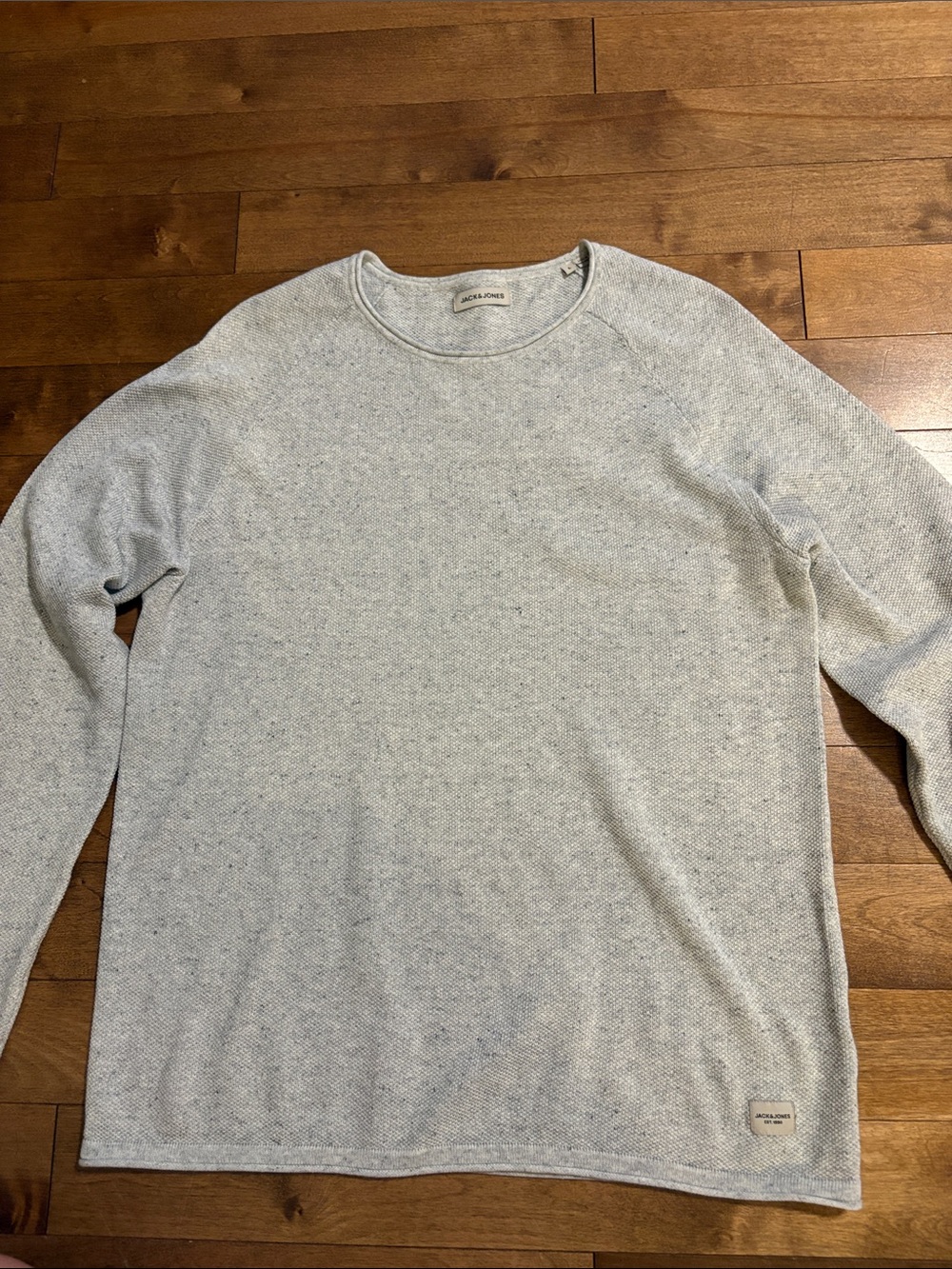 Organic Cotton Jack & Jones Light Heather Gray Crewneck Sweater